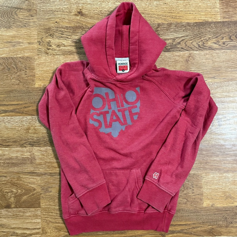 HOMAGE Scarlet Ohio State Buckeyes Kids Hoodie